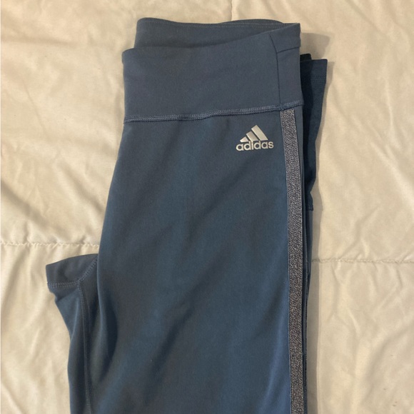 Adidas climate leggings. Worn once not the correct fit for me. Slate blue color - Picture 2 of 3